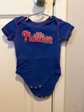 Genuine Merchandise Phillies Infant One-Piece Bodysuit - Blue with Red Trim